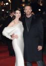 LONDON, ENGLAND - DECEMBER 05: Actors Anne Hathaway and Hugh Jackman attend the "Les Miserables" World Premiere at the Odeon Leicester Square on December 5, 2012 in London, England. (Photo by Stuart Wilson/Getty Images)