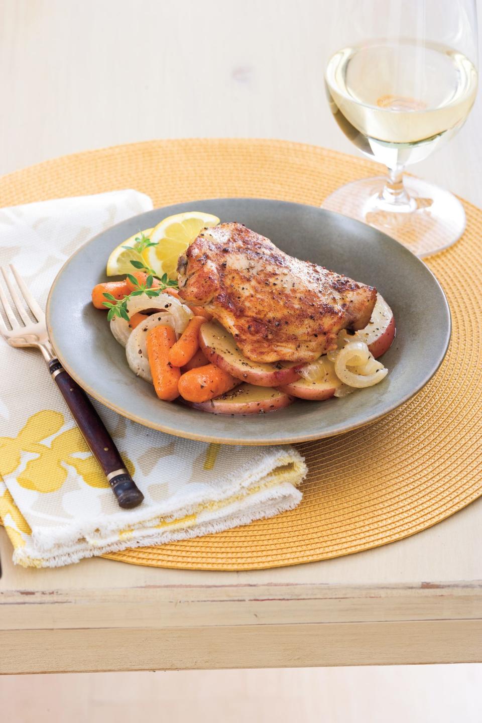 Slow-Cooker Chicken Thighs With Carrots and Potatoes