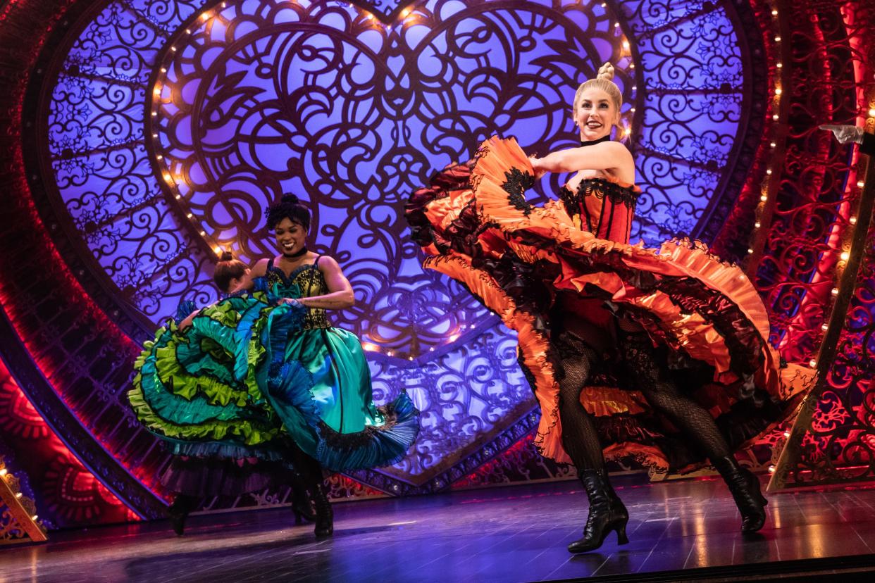 Adéa Michelle Sessoms, left, and Jennifer Wolfe dance in the North American tour of "Moulin Rouge! The Musical."