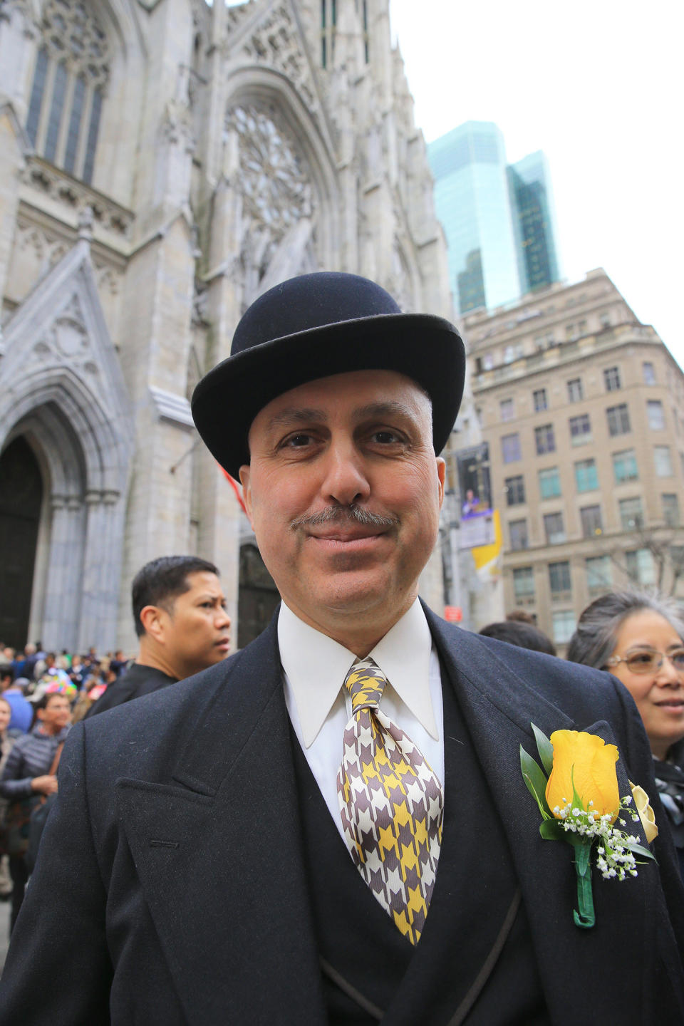 Roddy Caravella of New York City looks sharp at the Easter Parade and Bonnet Festival, Sunday, April 21, 2019, in New York. (Photo: Gordon Donovan/Yahoo News) 