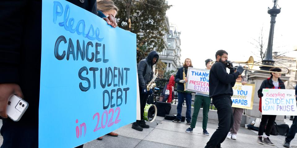 Student debt protestors