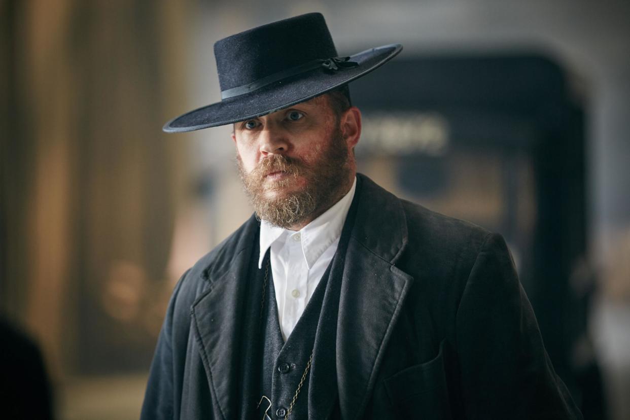 On set? Tom Hardy has been spotted reprising his Peaky Blinders role in Manchester: BBC/Caryn Mandabach Productions