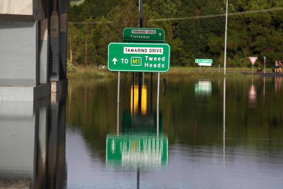 Flooded roads on the outskirts of Ballina , NSW, on Wednesday, March 2, 2022.