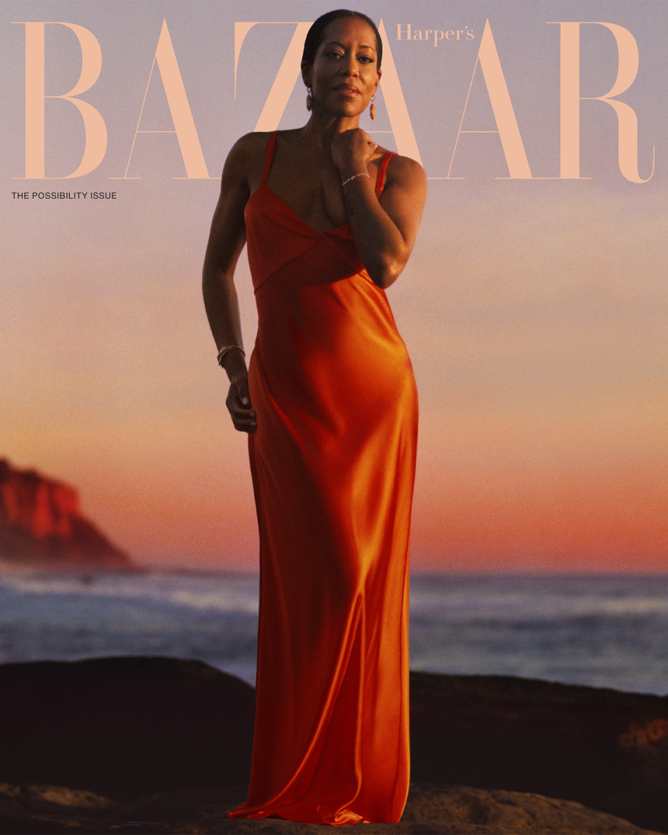 harper's bazaar april 2024 cover featuring regina king