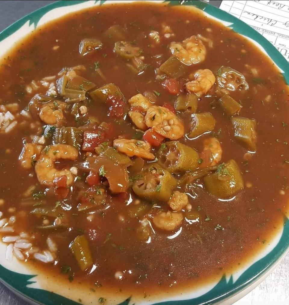 Shrimp-and-okra gumbo is a popular dish at A-Bear's.