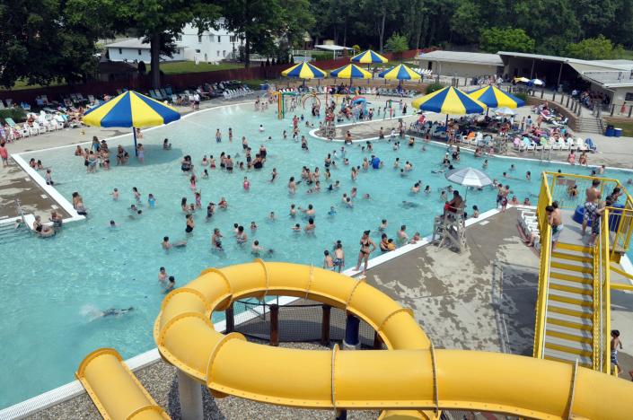 A busy day at James W. Roe Memorial Pool on Garside Avenue in Wayne.