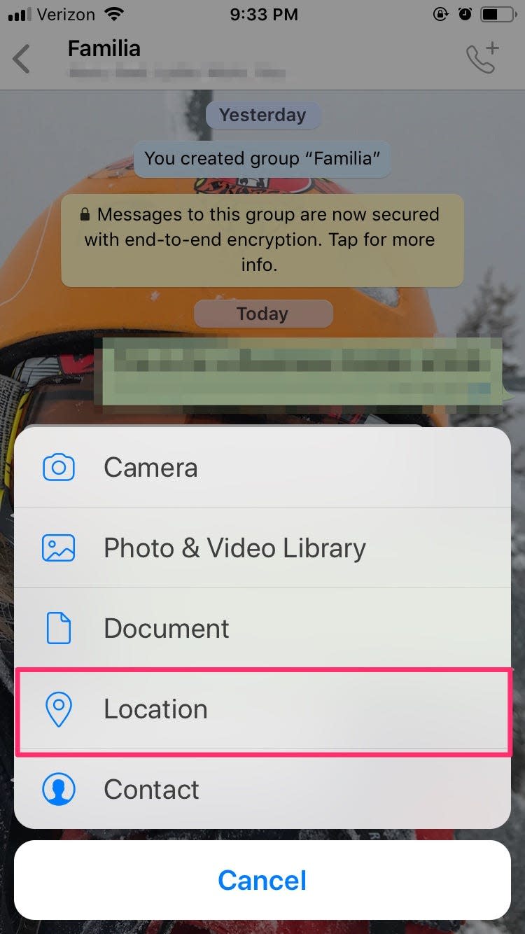 How to share location on WhatsApp