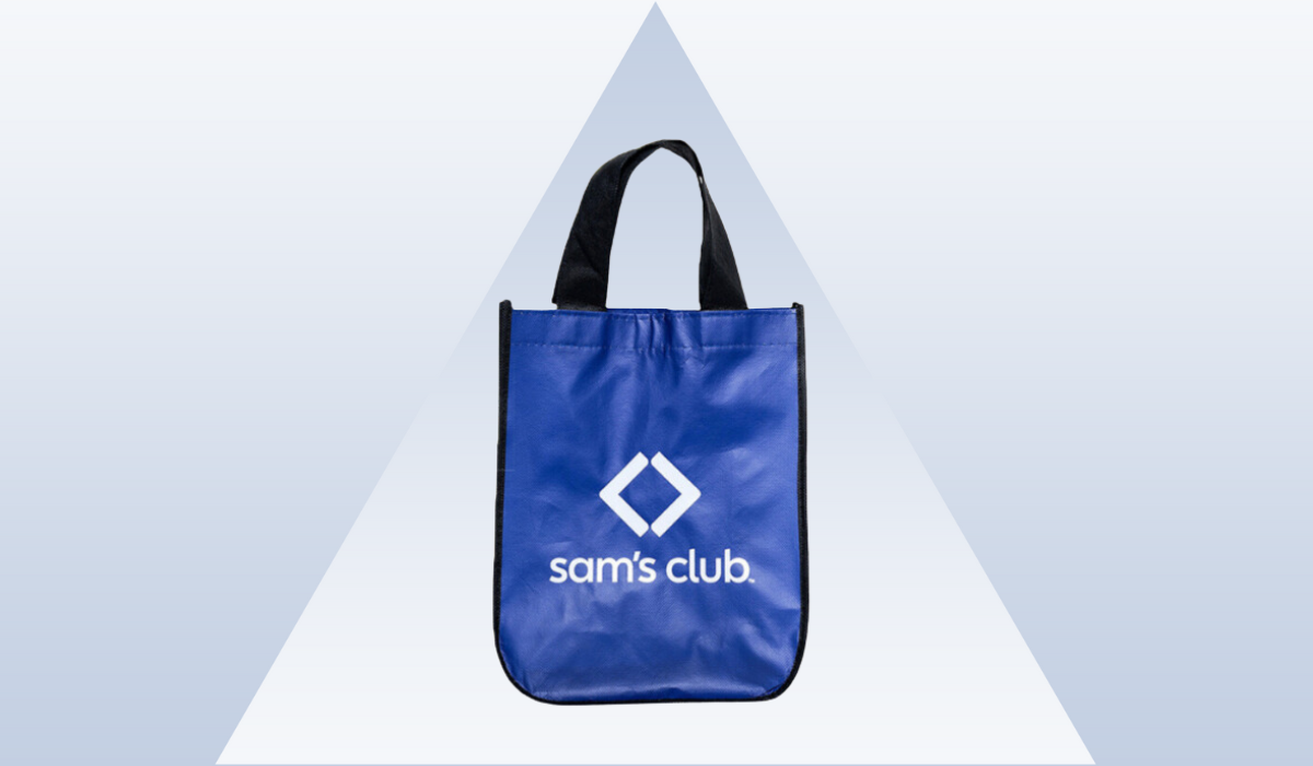 Sam's Club bag on blue background
