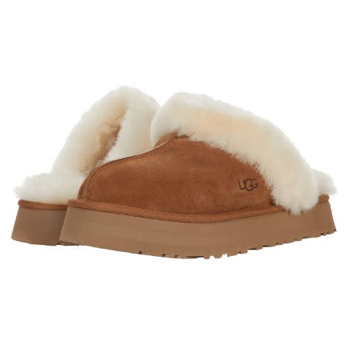 brown and cream ugg slippers