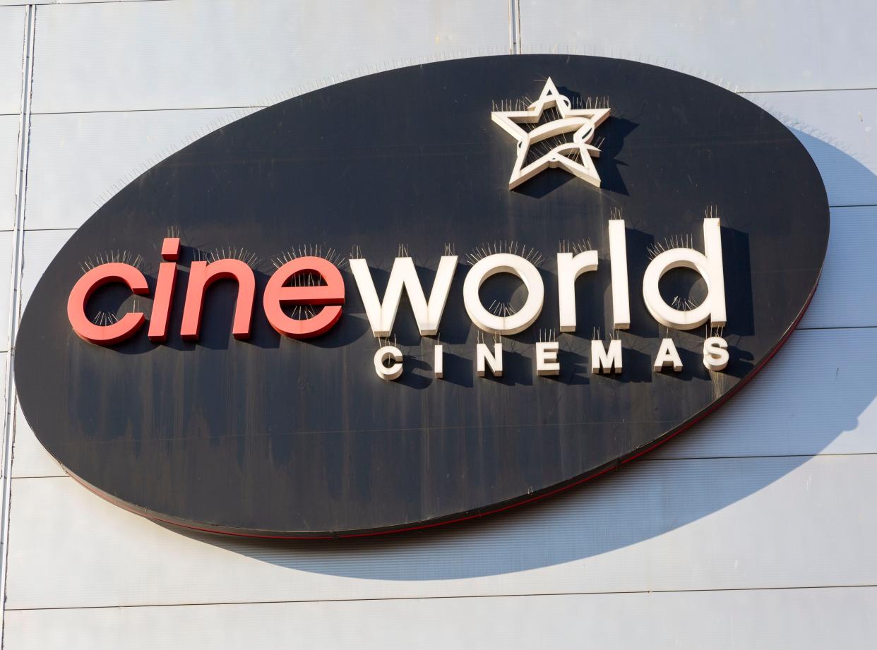 A Cineworld movie theatre in England.