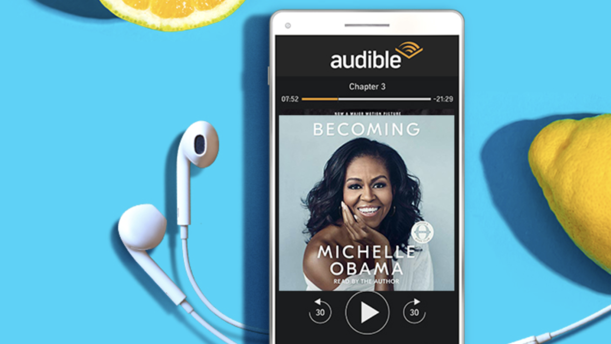 Turn your book on and the world off with Audible.