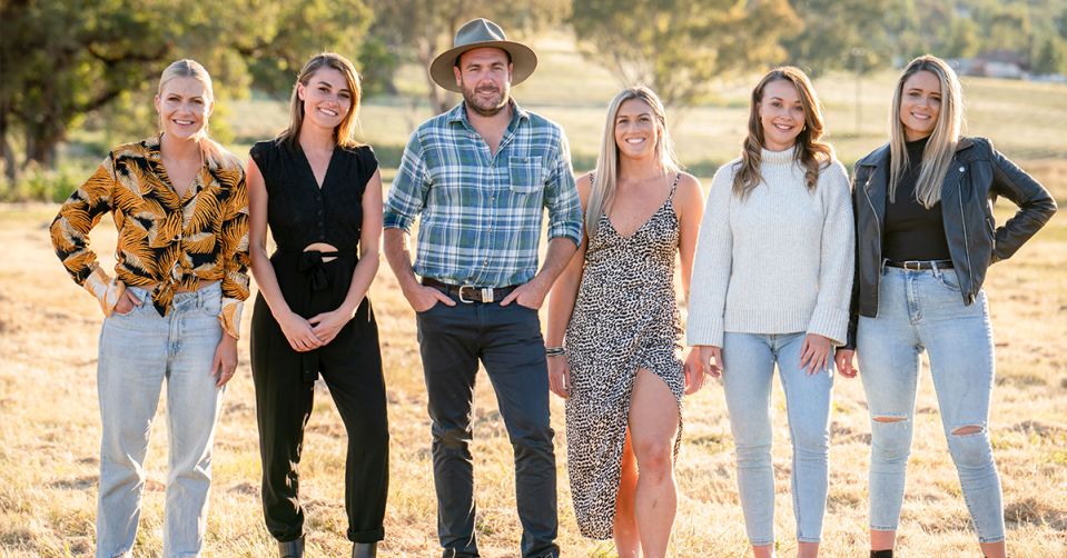 Farmer Andrew with his top five ladies.