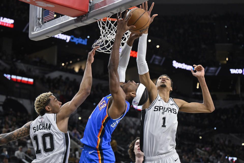 Victor Wembanyama在NBA 2024全明星賽之後火鍋大放送。（AP Photo/Darren Abate）