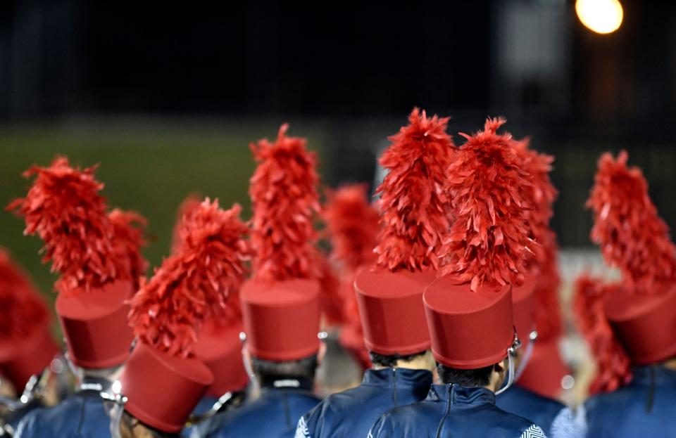 Plainview's "Powerhouse of the Plains" band competes in the 5A UIL Region 16 marching contest, Saturday, Oct. 15, 2022, at PlainsCapital Park. Plainview received a Division 1 rating.