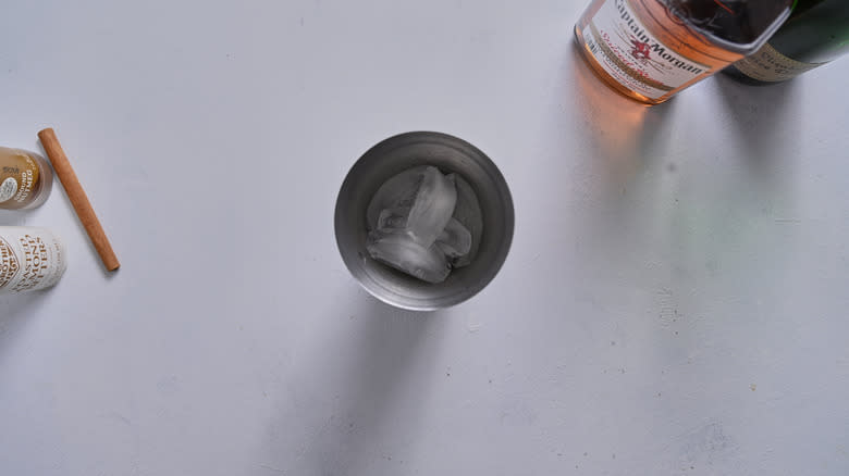 cocktail shaker filled with ice