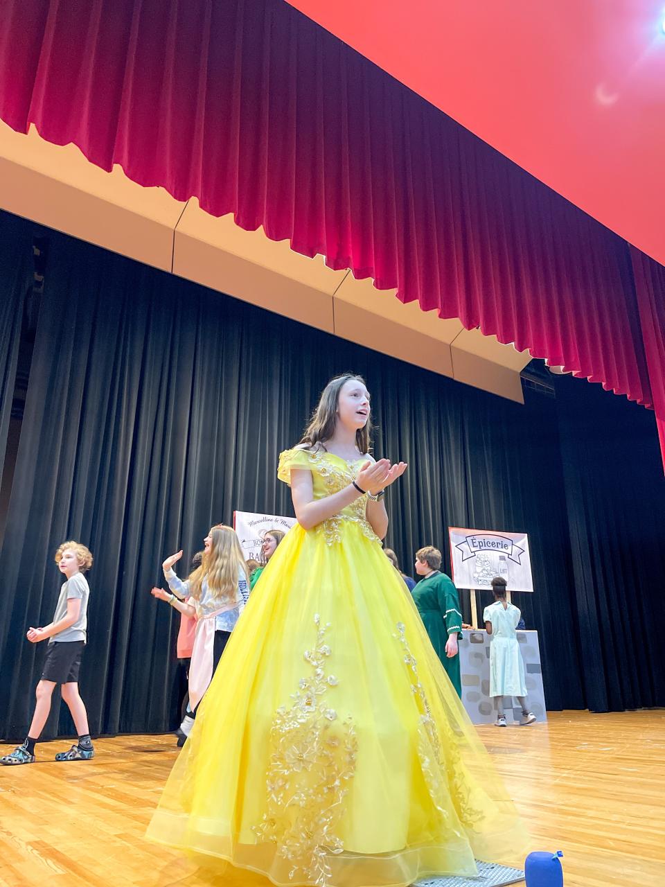 Veda Farr plays Belle in "Beauty and the Beast Jr.” at South-Doyle Middle School.