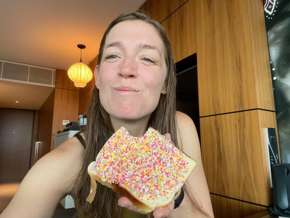 The author tries fairy bread for the first time.