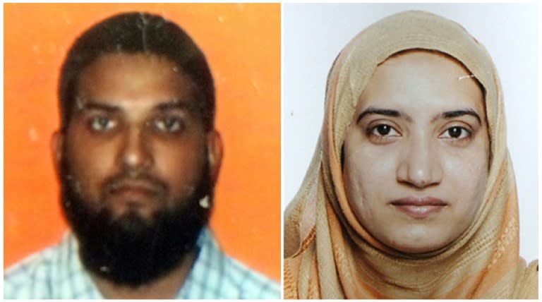 Combo photo shows Syed Farook and his wife Tashfeen Malik the two suspects in the December 2, 2015, mass shooting in San Bernardino, California