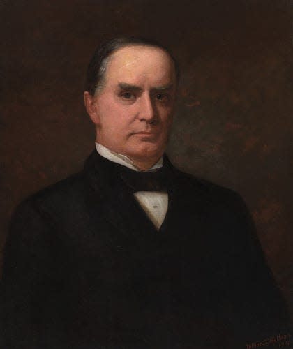 This portrait of President William McKinley was painted by Stark County artist William Thomas Mathews -- "The Painter of Presidents" -- who also did oil portraits of four other presidents. It was one of two portraits of McKinley that Mathews completed. The artist also painted McKinley as Ohio governor.