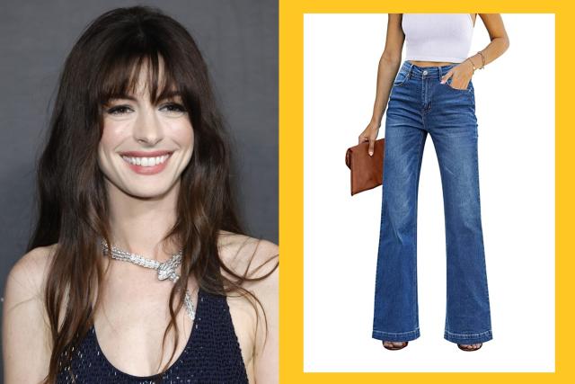 Anne Hathaway Strutted Through Paris in the Hollywood-Loved Flattering Jeans  Trend You Can Get for $38