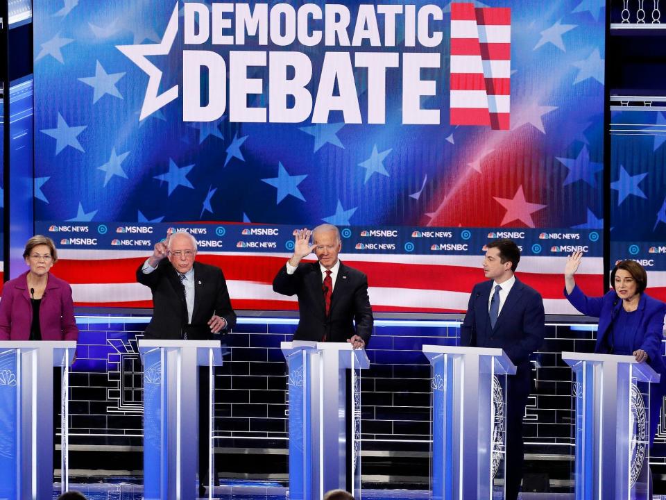 6 2020 Democratic presidential candidates debate onstage