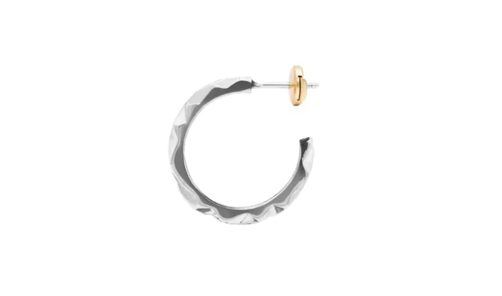 Bernard James MIRROR SILVER MICRO HOOP EARRINGS