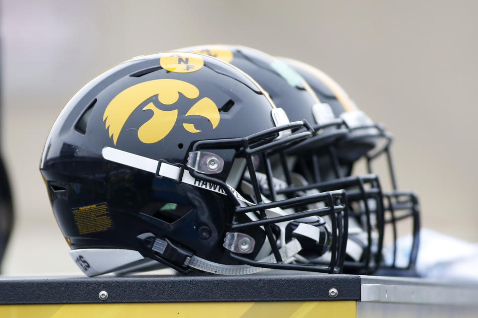 The Iowa Hawkeyes helmets