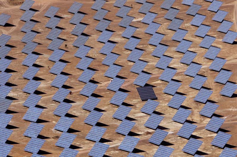 FILE PHOTO: Solar panels are seen at a power plant in Amareleja