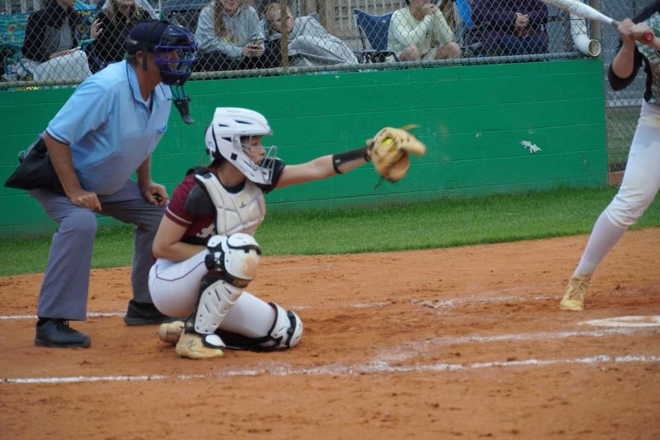 Ashley softball player Makenna Carter returned to action this spring after suffering a severe knee injury.