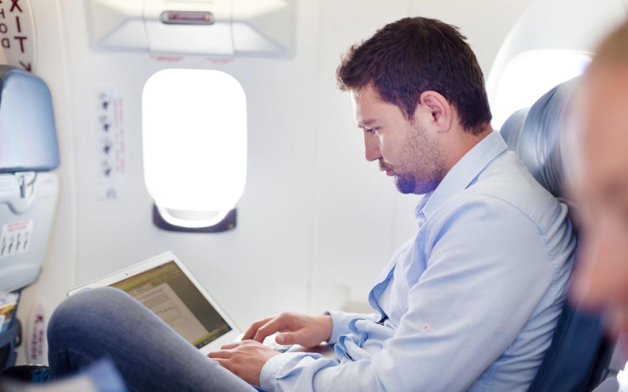 Laptops are not allowed on some flights - www.alamy.com