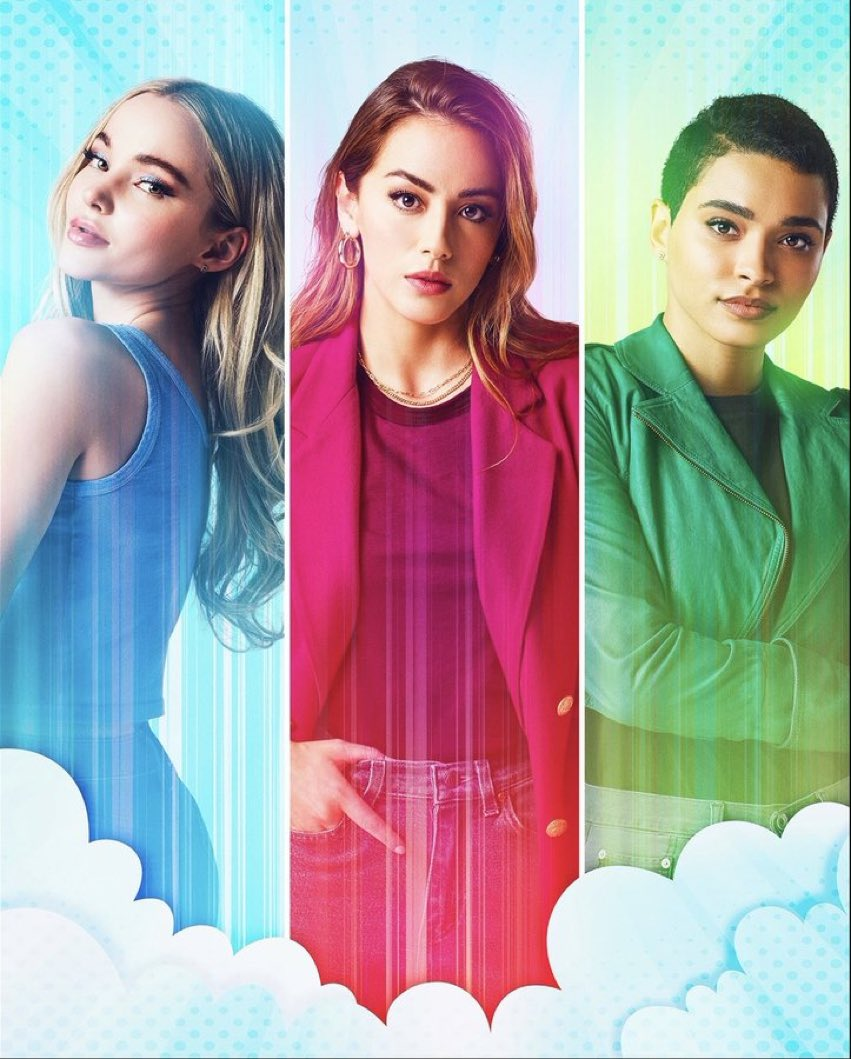 Chloe Bennet, Dove Cameron and Yana Perrault as Blossom, Bubbles and Buttercup as the Powerpuff Girls