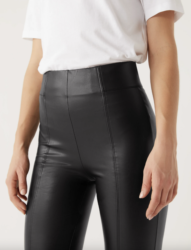 Come with me to buy the viral M&S leather leggings! 🖤 #fauxleatherpan
