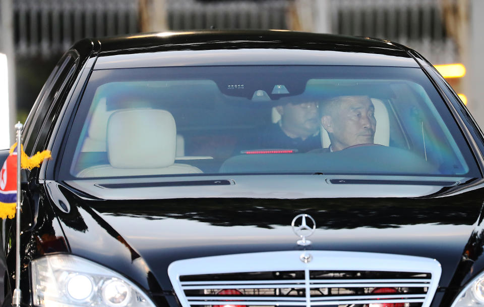 <p>The vehicle carrying North Korean leader Kim Jong Un leaves the Istana, after a meeting with Singapore’s Prime Minister Lee Hsien Loong, in Singapore June 10, 2018. (Photo: Yonhap via Reuters) </p>