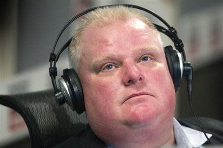 Toronto Mayor Rob Ford on his weekly radio show at News Talk 1010 in Toronto