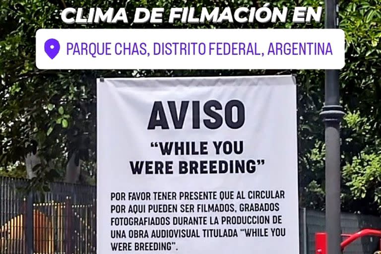 Aviso polémico por una filmación en Parque Chas