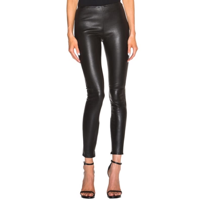 <p><a rel="nofollow noopener" href="http://www.anrdoezrs.net/links/3550561/type/dlg/http://www.fwrd.com/product-saint-laurent-leather-leggings-in-black/SLAU-WP1/?d=Womens&srcType=plpaltimage&page=1&lc=5&list=plp-list-16" target="_blank" data-ylk="slk:Saint Laurent Leather Leggings;elm:context_link;itc:0;sec:content-canvas" class="link ">Saint Laurent Leather Leggings</a>, $2190.</p> <p>"Leather is a great go-to for the days I venture away from my vintage Levi's. These Saint Laurent beauties are an investment, but a pair I'd wear for life.</p> <p><em>—Natalie Mattozzi, Senior Video Producer</em></p>