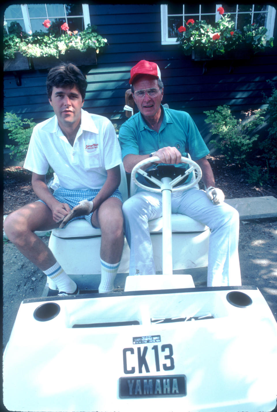 Ok so he was Vice President at the time, but the '80s really weren't kind to anyone, including Bush and his son, Jeb (seen here in August 1983).  (Photo by Cynthia Johnson/Liaison)