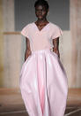 <b>LFW AW13: Roksanda Illincic</b><br><br>Wet-look fabrics were a key theme in the collection. We loved this balloon candy-pink skirt.<br><br>© Getty