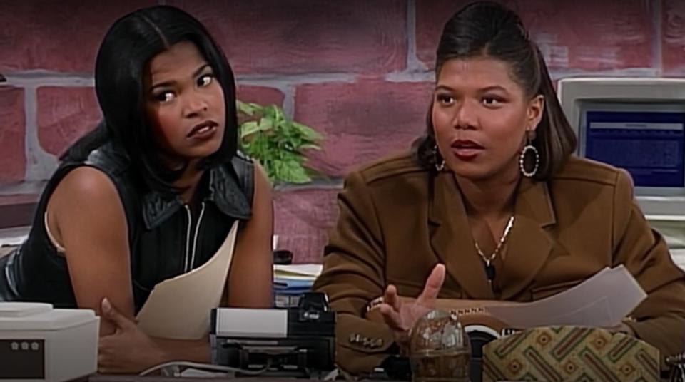 Nia Long and Queen Latifah in a scene from "Living Single"