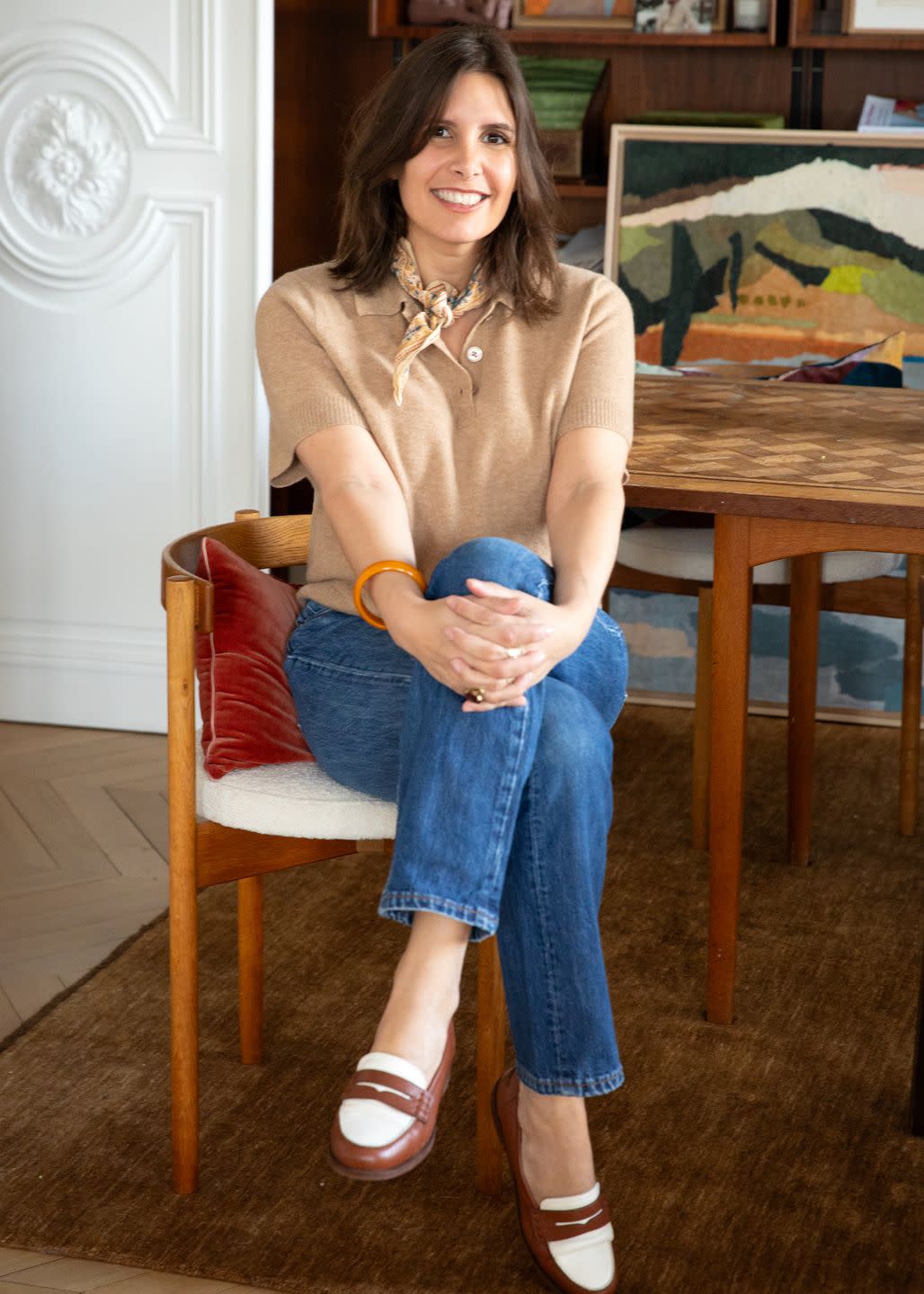 woman sitting on a chair