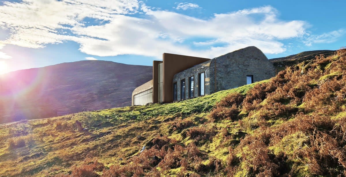 The main building is perched on a hilltop with soaring sea views across to the neighbouring Isle of Raasay (The Bracken Hide Hotel)