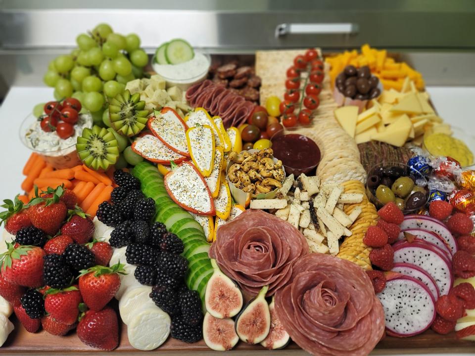 Edible Art's mega party board serves 20 to 25 people.