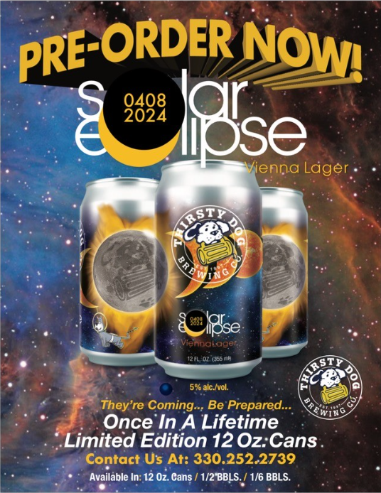 Thirsty Dog Brewing Co. in Akron is releasing Solar Eclipse, a Vienna lager, for the upcoming eclipse.