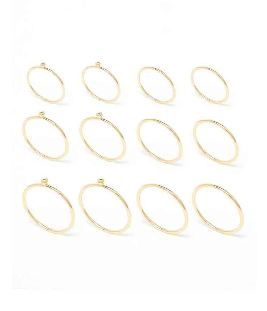 ASOS 12 Pack Fine Rings with Ball Details