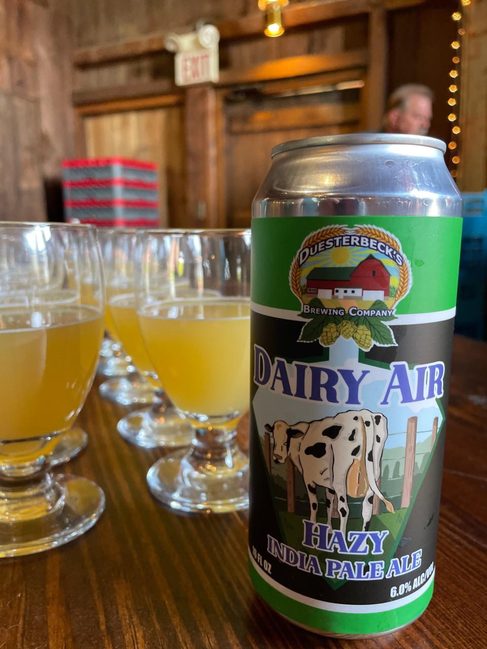 Beer available at Old World Wisconsin's first Pints and Plates event included Dairy Air, a hazy IPA from Duesterbeck's Brewing Co.