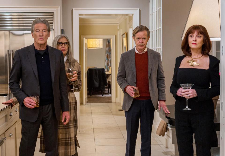 One set of parents (Richard Gere and Diane Keaton, left) realize they've been secretly canoodling with another (William H. Macy and Susan Sarandon) in the romantic comedy "Maybe I Do."