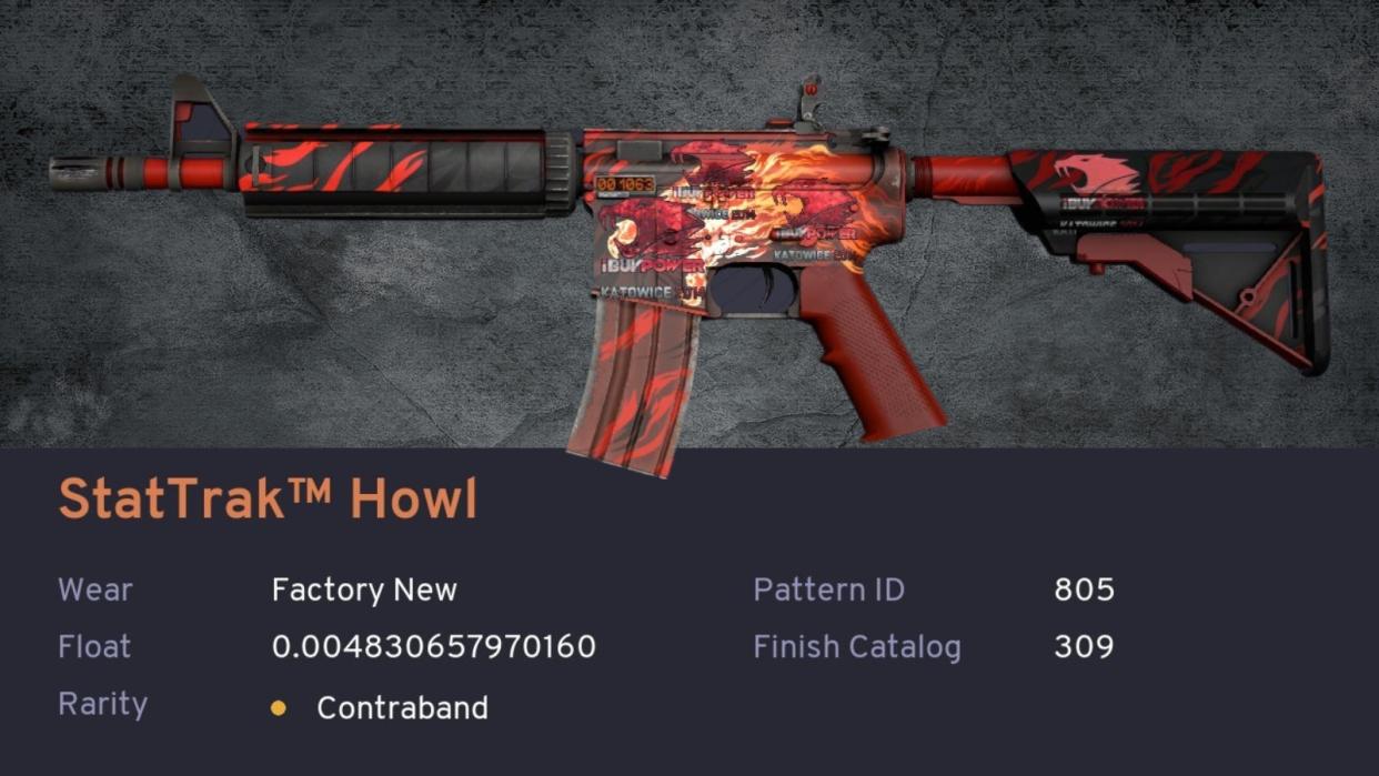 Bids for one of the rarest skins with the rarest stickers are piling by the thousands. (Photo: Valve, Skinbid.com)