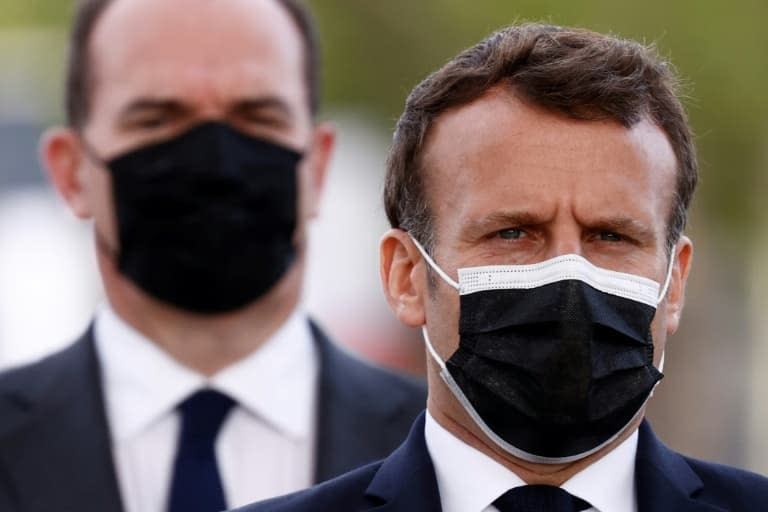 Le président Emmanuel Macron et le Premier ministre Jean Castex le 8 mai 2021 à Paris - CHRISTIAN HARTMANN © 2019 AFP