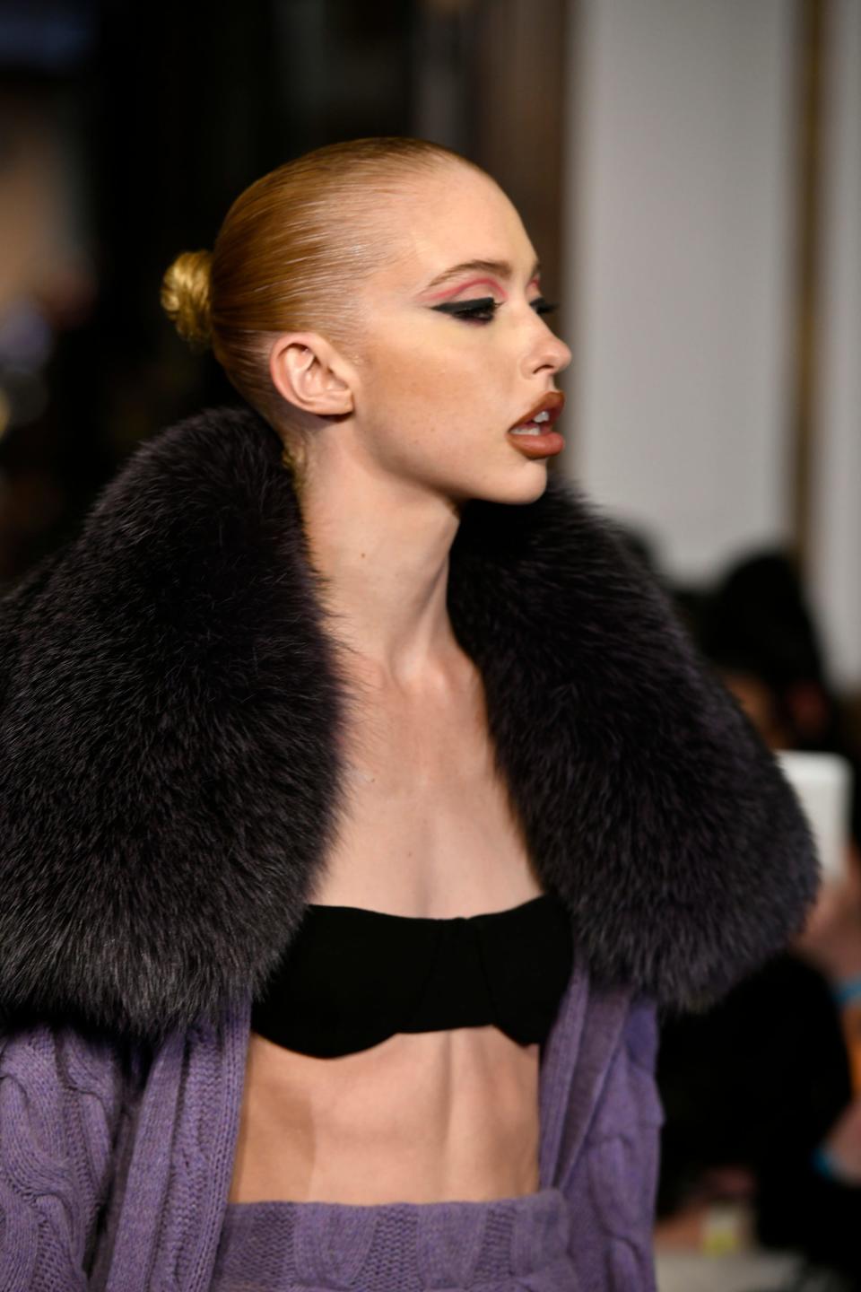 Chloe Cherry walks the runway during LaQuan Smith – February 2022 New York Fashion Week at 60 Pine Street on Feb. 14, 2022 in New York.