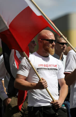 Far-right activists demonstrate to commemorate the suicide of Germany's former Deputy Fuehrer Rudolph Hess 30 years ago, in Berlin, Germany August 19, 2017. REUTERS/Christian Mang